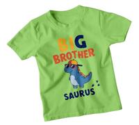Big Brother Saurus Dinosaur Animals Boys T-Shirt Cool Kids Tee 3-4 Years Lime