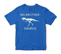 Big Brother-Saurus Kids T Shirt, Funny Baby Announcement Gift Idea Him, Big Bro Dinosaur Present for Son, Kids T Rex Promoted to Big Brother Tee, 5-6 Years, Royal