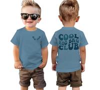 Big Brother Shirt Cool Big Bro Club T-Shirt Boys Siblings T-Shirt with Print Baby Clothing Big Brother T-Shirts Summer Short Sleeve Tops Cotton Shirt, Blue- 1, 2-3 Years