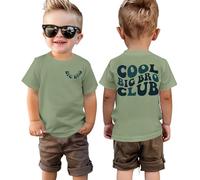 Big Brother Shirt Cool Big Bro Club T-Shirt Boys Siblings T-Shirt with Print Baby Clothing Big Brother T-Shirts Summer Short Sleeve Tops Cotton Shirt, Green (green-1), 2-3 Years