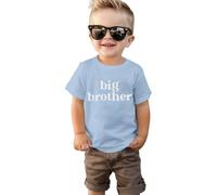 Big Brother Shirt for Baby Boy Little for Big Big Brother T-Shirt Child Summer Short Sleeve Top Loose Cotton Tee, blue, 18-24 Months