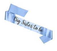 Big Brother to Be - Sister to Be Sash | Baby Blue & Pink | Older Sibling | New Baby | Baby Shower | Gender Reveal | Pregnancy Announcement (Sister to Be - Baby Blue)