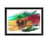Big Brown Bear V2 Framed Print | A2 Black Framed Wall Art | Ready to Hang | Modern Animal Picture | Living Room Bedroom Lounge Office