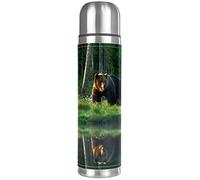 Big Brown Bear Walking Stainless Steel Vacuum Flask Insulated Water Bottle 500 ML