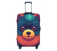 Big Brown Eyes Dog Elastic Travel Luggage Cover Suitcase Protector, Print Suitcase Baggage Cover Anti-Scratch