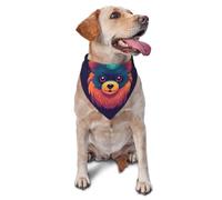 Big Brown Eyes Dog Printed Graphic Pet Triangle Scarf For Dogs & Cats, Adjustable Cute Pet Bandana For & Photo Shoots
