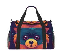 Big Brown Eyes Dog Waterproof Weekender Bags Duffel Bag Large Carry On Hand Luggage Bags Foldable Tote Bag for Travel Sports Gym Dance