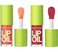Big Brush Head Pink Moisturizing Jelly Lip Gloss Oil Long Lasting Liquid Lipsticks Non-stick Cup Lip Tint Lip Glaze Fresh Texture (#103+104)