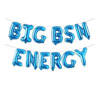 Big BSN Energy Balloon Banner Graduation Decorations, PHD Hat Foil Balloon, Congrats Grad Banner for Medical School Graduation Party Supplies (BIG BSN ENERGY Blue)