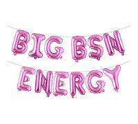 Big BSN Energy Balloon Banner Graduation Decorations, PHD Hat Foil Balloon, Congrats Grad Banner for Medical School Graduation Party Supplies (BIG BSN ENERGY Rose Red)