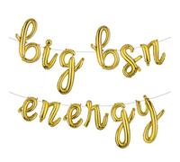 Big BSN Energy Balloon Banner Graduation Decorations, PHD Hat Foil Balloon, Congrats Grad Banner for Medical School Graduation Party Supplies (L BIG BSN ENERGY Gold)