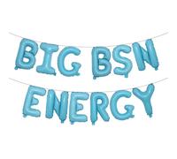 Big BSN Energy Balloon Banner Graduation Decorations, PHD Hat Foil Balloon, Congrats Grad Banner for Medical School Graduation Party Supplies (BIG BSN ENERGY Light Blue)