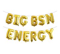 Big BSN Energy Balloon Banner Graduation Decorations, PHD Hat Foil Balloon, Congrats Grad Banner for Medical School Graduation Party Supplies (BIG BSN ENERGY Gold)