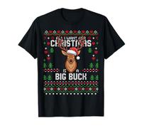 Big Buck Racks Deer Stag Hunter Christmas Ugly Xmas Sweater T-Shirt