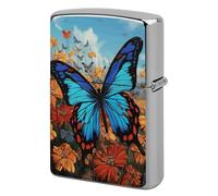 Big Butterfly Lighter Case Pouch Double-Sided Metal Lighter Sleeve Scratch & Drop Resistant Lighters Protector Fits Standard Kerosene Lighters Pocket Protective Cover for Camping Party