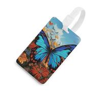 Big Butterfly Luggage Tag Classic Personalized Repeated Luggage Tag Cute Unique Travel Essentials Identifiers for Women Men Baggage Backpack Handbag Suitcase, White-style, One Size