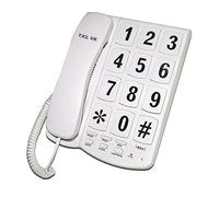 Big Button Corded Telephone Desk/Wall Mounted in White/Black (White)