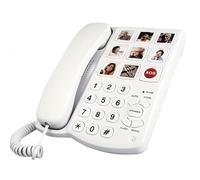 Big Button Phone for Seniors, 9 Pictured Big Buttons,Extra Loud Ringer,Wired Simple Basic Landline Telephone for Visually Impaired Old People with Large Easy Buttons, Emergency House Phones