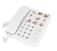 Big Button Phone for Seniors with Loud Ringer - Corded Landline Telephone | Lativu White Senior Corded Phone, 9 One-Touch Speed Dial & Speakerphone, Amplified Volume for Hearing and Visually Impaired