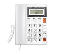 Big Button Telephone for Eldly Crystal Landline Trade Call Desk Display Caller Corded Telephone for Home Office Hotel Business Desk Phone
