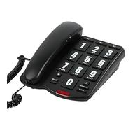 Big Button Telephone with Loud volume, Uvital Landline Phone Support Adjustable Volume and One-Touch Speed Dials, Multifunctional Corded Telephone for Seniors, Home and Front Desk(Black)