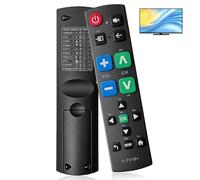 Big Button TV Remote Control for Elderly Easy to Use Extra Simple Universal TV Remote for Seniors Visually Impaired Compatible with LG Toshiba Sony JVC Panasonic Philips Sharp Hitachi TVs