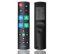 Big Button Universal Remote Control for Seniors and Visually Impaired, Simple and Convenient Large Button TV Remote Compatible with LG, Samsung, Panasonic, Sony, Philips, Sharp, JVC, Toshiba TVs(Black