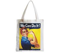 Big Canvas Tot Shopper Bag Beach Student We Can Do It Women Femme War