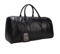 Big Capacity Genuine Leather Travel Bag for Men Women Soft Black Cowhide Casual Travel Duffel Large Luggage Weekend Shoulder Bag(2)
