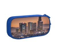Big Capacity Los Angeles Skyline Print Pencil Case,Double layer zipper Pencil box Makeup Pouch Organizer