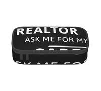Big Capacity Pen Case I'M A Realtor Ask Me Large Capacity Pencil Bag For Students Stationery Pouch Pencil Box Desk Organizer With Smooth Zipper Portable Pencil Pouch For School Office Supplies