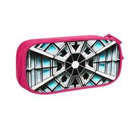 Big Capacity Pen Pouch Bag Octagon Building Print Stationery Pouch Bag with Zipper Pencil Case for Gifts, School Stationary, Student, 20X9X4Cm