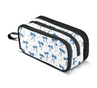 Big Capacity Pencil Bag 3 Compartment Pen Pouch Holder Box for Boys Girls School Office Supplies Storage OrganizerLarge Pencil Case Bald Eagle Wings American Moon
