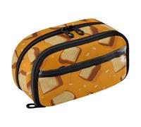 Big Capacity Pencil Case Bread Slices Sunflower Seeds Pattern Pouch Pen Box Bag Large Storage Organizer for School Supplies Teen Girls Boys Women Man