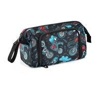 Big Capacity Pencil Case, Cool Motorbike Pen Bag Pouch Holder Stationery Bag School College Office Organizer for Teen Adults Student