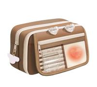 Big Capacity Pencil Case, Extra Large Pencil Pouch with Zipper Pocket, Wide Opening Pencil Bag, Portable Stationery Pouch, Cute School Office Supplies for Teens Girls Adults (F)