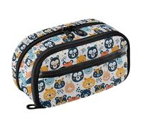 Big Capacity Pencil Case Forest Animal Pouch Pen Box Bag Large Storage Organizer for School Supplies Teen Girls Boys Women Man