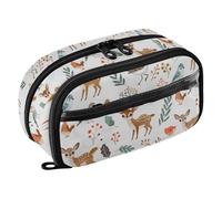 Big Capacity Pencil Case Forest Animals Pouch Pen Box Bag Large Storage Organizer for School Supplies Teen Girls Boys Women Man