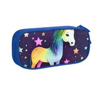 Big Capacity Pencil Case One-Horse Star Print Pen Pouch Bag Durable Pencil Bag for Stationery Organizer, Student, Gifts, 20X9X4Cm
