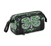 Big Capacity Pencil Case Pen Case Canvas Bag Make-up Pen Pouch for Office College School Kids Teens Student Clover (2)