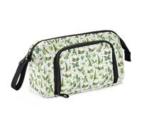 Big Capacity Pencil Case Pen Case Canvas Bag Make-up Pen Pouch for Office College School Kids Teens Student Clover Pattern (10)