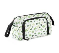 Big Capacity Pencil Case Pen Case Canvas Bag Make-up Pen Pouch for Office College School Kids Teens Student Clover Pattern (14)