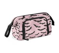 Big Capacity Pencil Case Pen Case Canvas Bag Make-up Pen Pouch for Office College School Kids Teens Student Bat Pink Camouflage