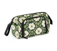Big Capacity Pencil Case Pen Case Canvas Bag Make-up Pen Pouch for Office College School Kids Teens Student Clover Pattern (11)