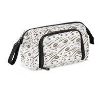 Big Capacity Pencil Case Pen Case Canvas Bag Make-up Pen Pouch for Office College School Kids Teens Student Rugby Pattern (68)