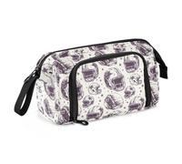 Big Capacity Pencil Case Pen Case Canvas Bag Make-up Pen Pouch for Office College School Kids Teens Student Football White Stars Helmet Pattern