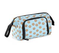 Big Capacity Pencil Case Pen Case Canvas Bag Make-up Pen Pouch for Office College School Kids Teens Student Rugby Pattern (54)