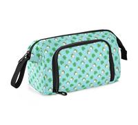 Big Capacity Pencil Case Pen Case Canvas Bag Make-up Pen Pouch for Office College School Kids Teens Student Unicorn Clover Pattern