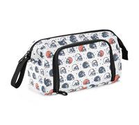 Big Capacity Pencil Case Pen Case Canvas Bag Make-up Pen Pouch for Office College School Kids Teens Student Rugby Pattern (40)