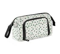 Big Capacity Pencil Case Pen Case Canvas Bag Make-up Pen Pouch for Office College School Kids Teens Student Clover Pattern (3)